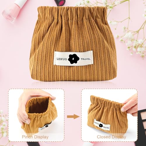 MAYCREATE® 4 Pcs Corduroy Small Pouches for Women Girls, Mini Makeup Purse, Jewelry Coin Organiser, Squeeze Open, Travel Hair Accessories Storage Bags, 13x12x5cm, Coffee & Green MAYCREATE® 4 Pcs Corduroy Small Pouches for Women Girls, Mini Makeup Purse, Jewelry Coin Organiser, Squeeze Open, Travel Hair Accessories Storage Bags, 13x12x5cm, Coffee & Green